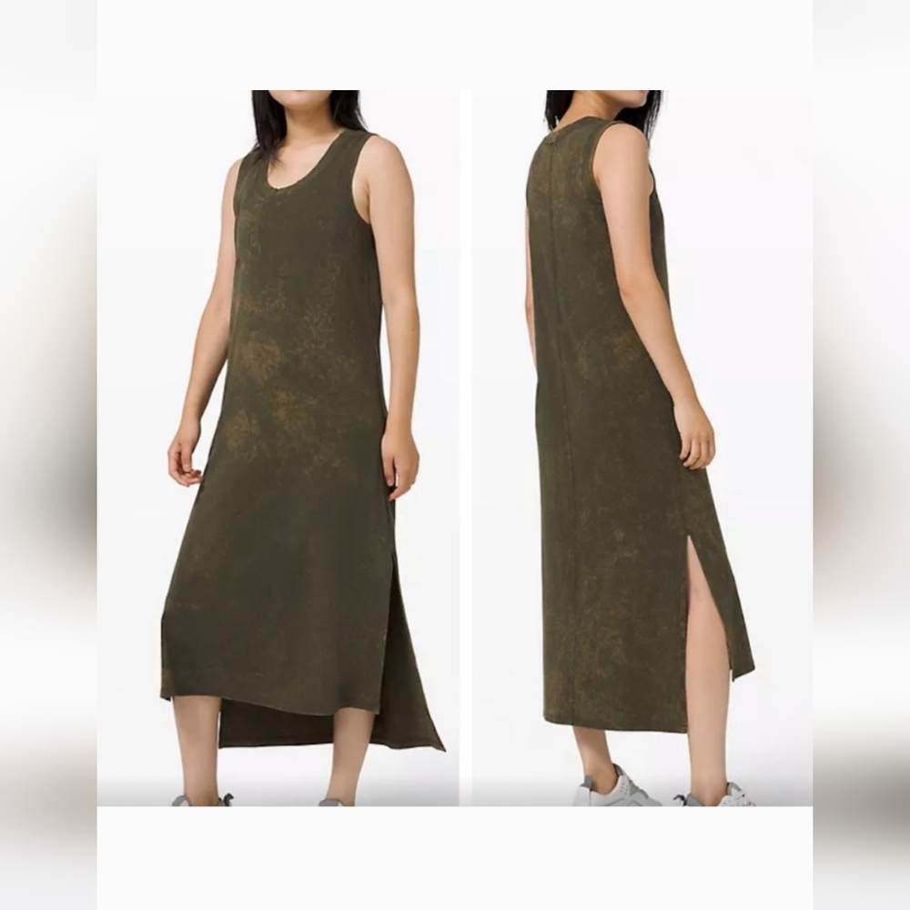 LULULEMON ALL YOURS MAXI DRESS * DARK OLIVE WASH SIZE 6 - Picture 1 of 8